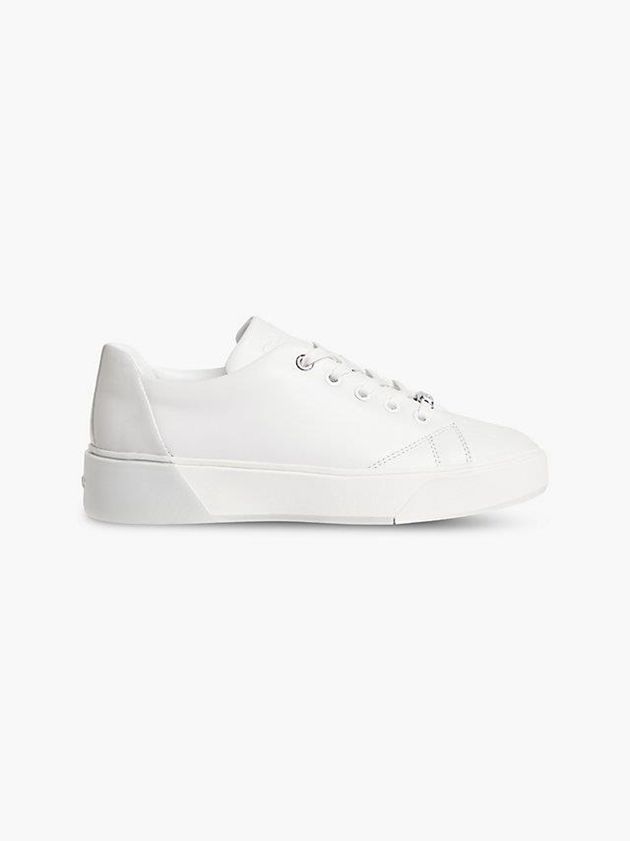 Calvin Klein USA Leather Womens Sneakers White 0241796-GN